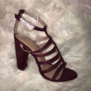 Burgundy heel sandal -9